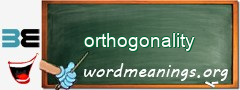WordMeaning blackboard for orthogonality